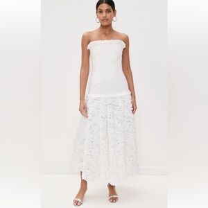 Alexis Maitland Strapless White Floral Dress